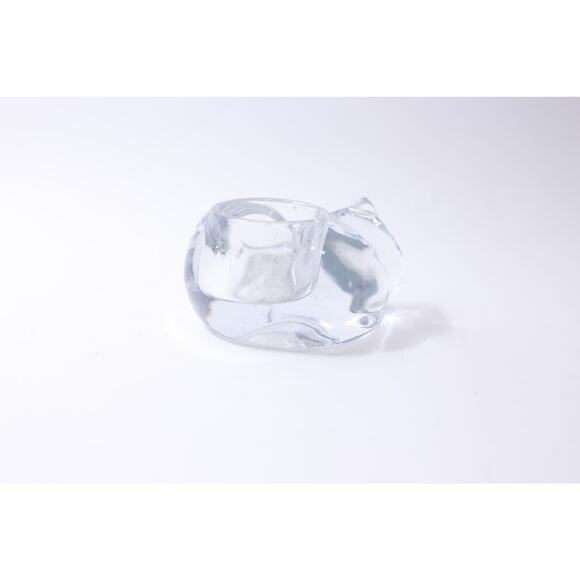 Sleeping Cat, Candle Holder, Indiana Glass, Crystal, Home Decor, Avon, Crystal - Picture 2 of 4